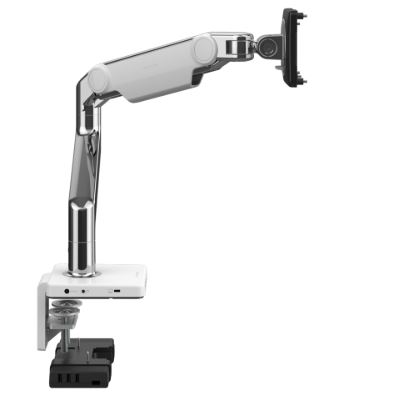 M8.1 Monitor Arm With Two-Piece Clamp Mount Base, Polished Aluminium