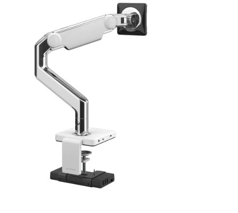 M8.1 Monitor Arm With Two-Piece Clamp Mount Base, Polished Aluminium